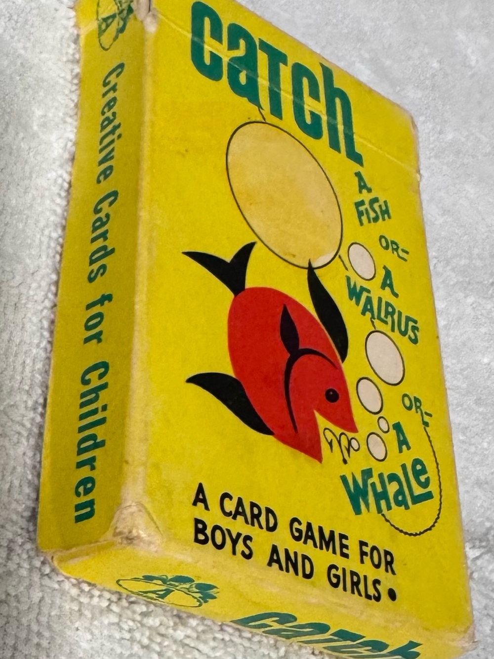 vintage kids card games To Catch A Walrus Fish Illustrations Beautiful Cards VNT